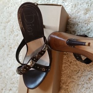 Christian Dior suede/leather studded slides 39/9